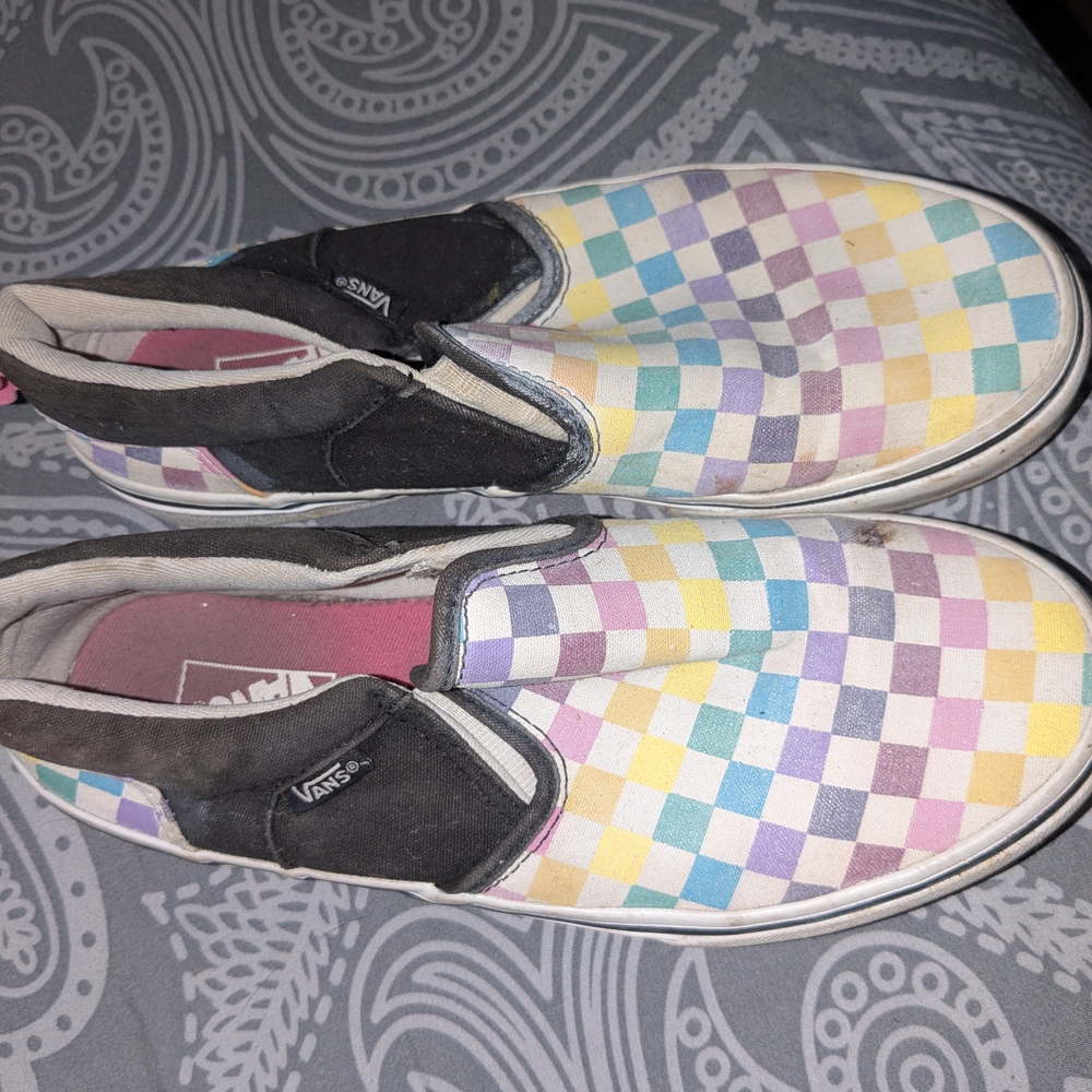 Vans Multicolor Checkered Slip-On Shoes